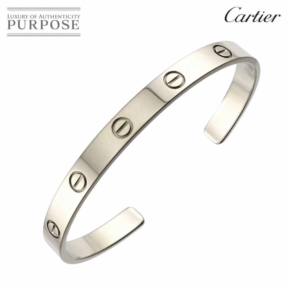 Cartier ラブ ブレス #18 オープン K18 WG ホワイトゴールド 750 ブレスレット バングル 750 Love Bracelet カルティエ 90313725