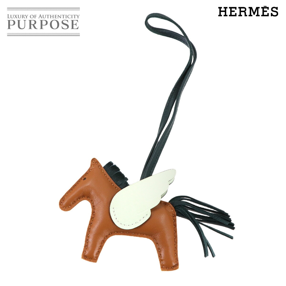 HERMES ロデオ ペガサス PM バッグ チャーム アニョーミロ ゴールド ヴェールシプレ ヴェールフィズ U刻印 Rodeo Charm エルメス 90314511