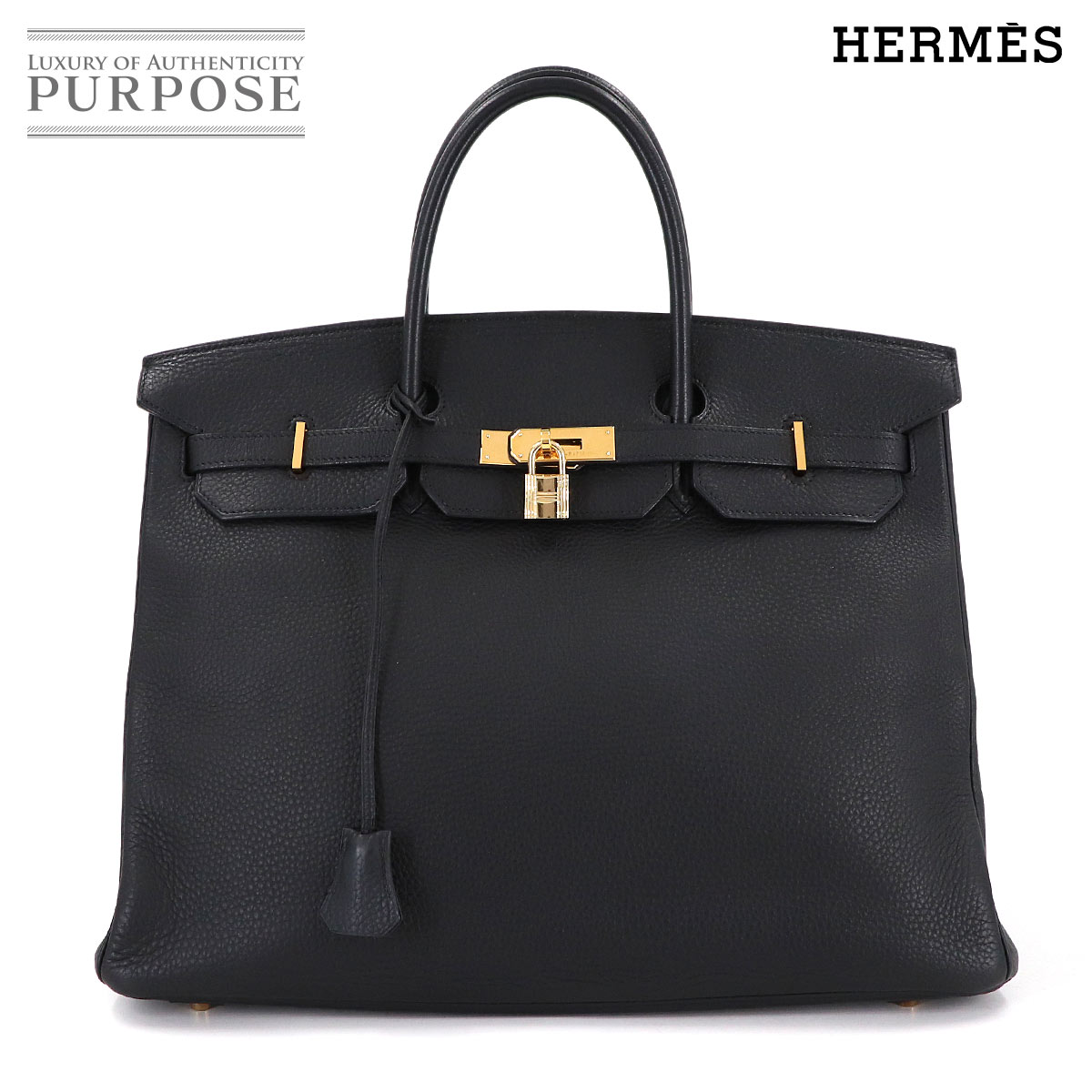 HERMES バーキン40 トゴ ブラック ハンド バッグ □E刻印 ゴールド 金具 Birkin エルメス 90314514