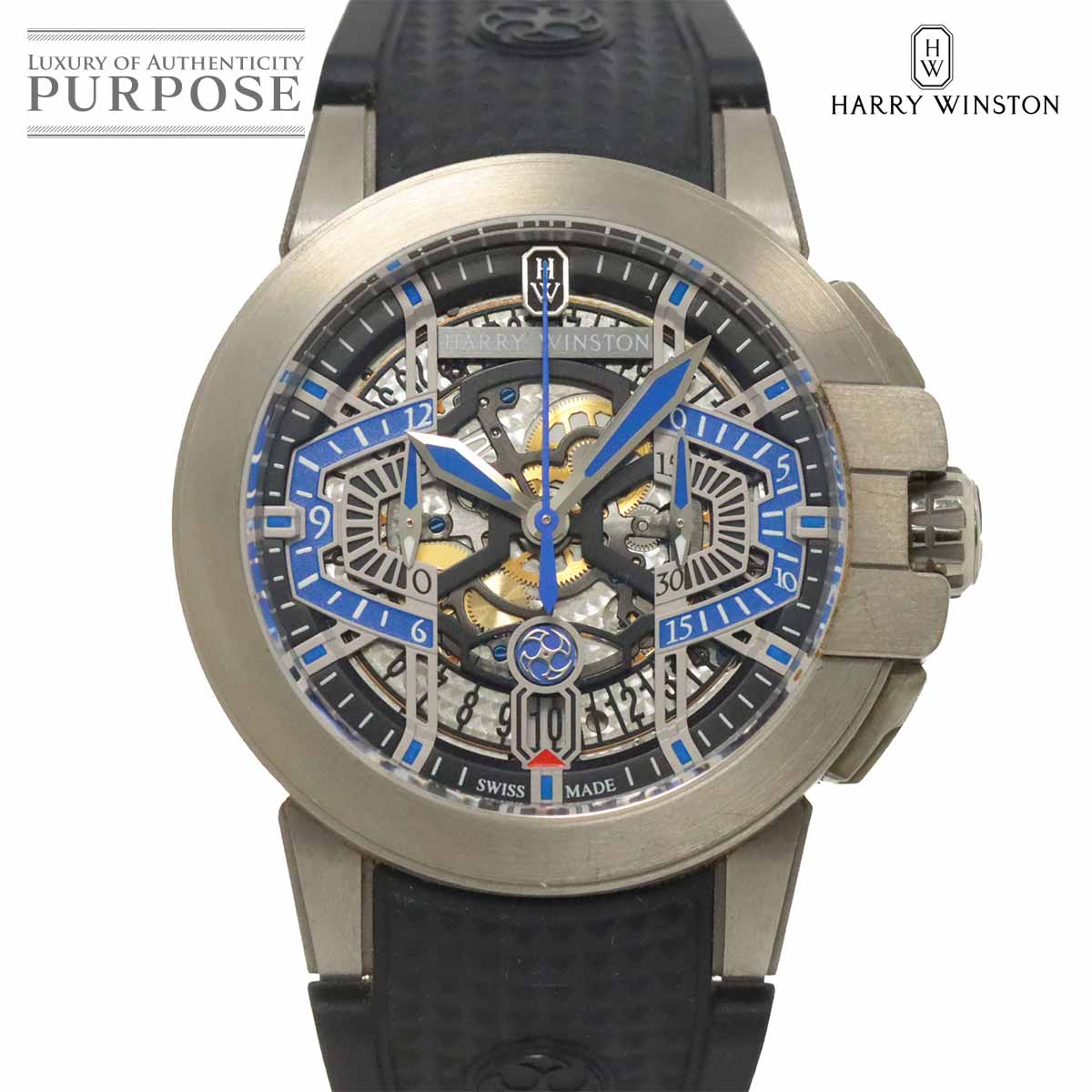 HARRY WINSTON オーシャン プロジェクトZ9 OCEACH44ZZ004 メンズ 腕時計 クロノグラフ デイト スケルトン 自動巻き ウォッチ Ocean ハリーウィンストン 90268961