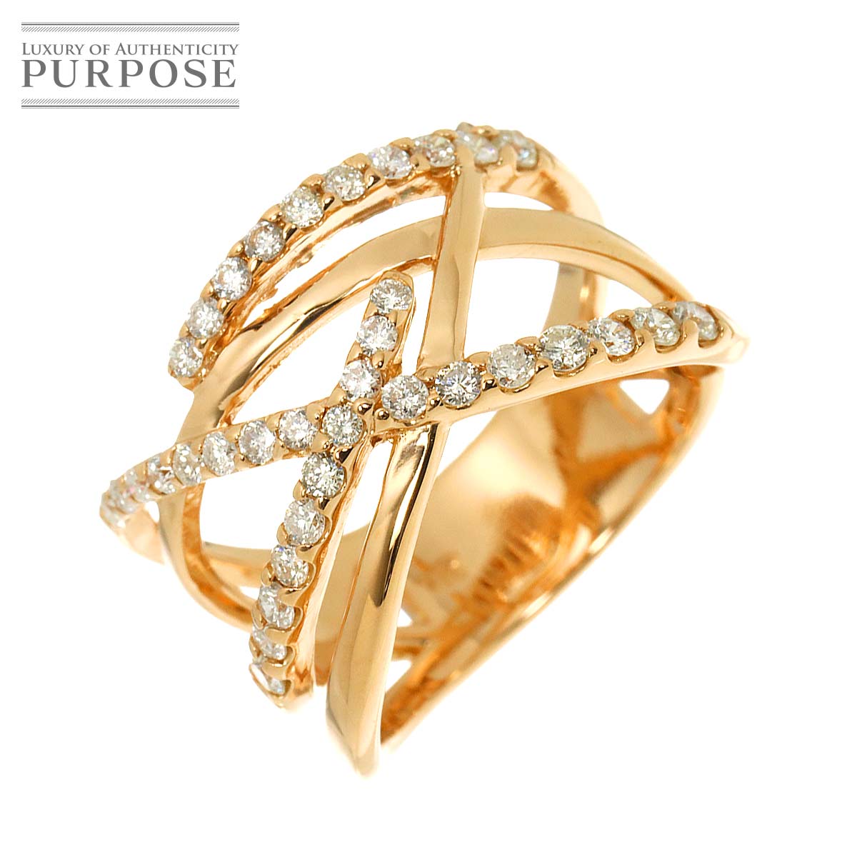 リング 13号 ダイヤ 0.58ct K18 PG ピンクゴールド 750 指輪 Diamond Ring 90310032