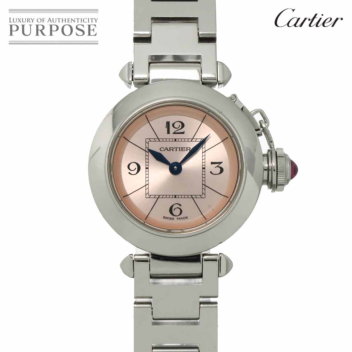 Cartier ミスパシャ W3140008 レディース 腕時計 ピンク クォーツ ウォッチ Miss Pasha カルティエ 90311222