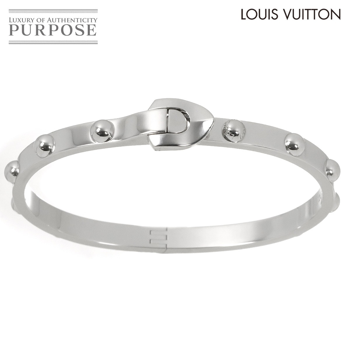 LOUIS VUITTON ブラスレ クルー #16 ブレスレット バングル K18 WG ホワイトゴールド 750 Bracelet【証明書付き】 ルイ ヴィトン 90311327