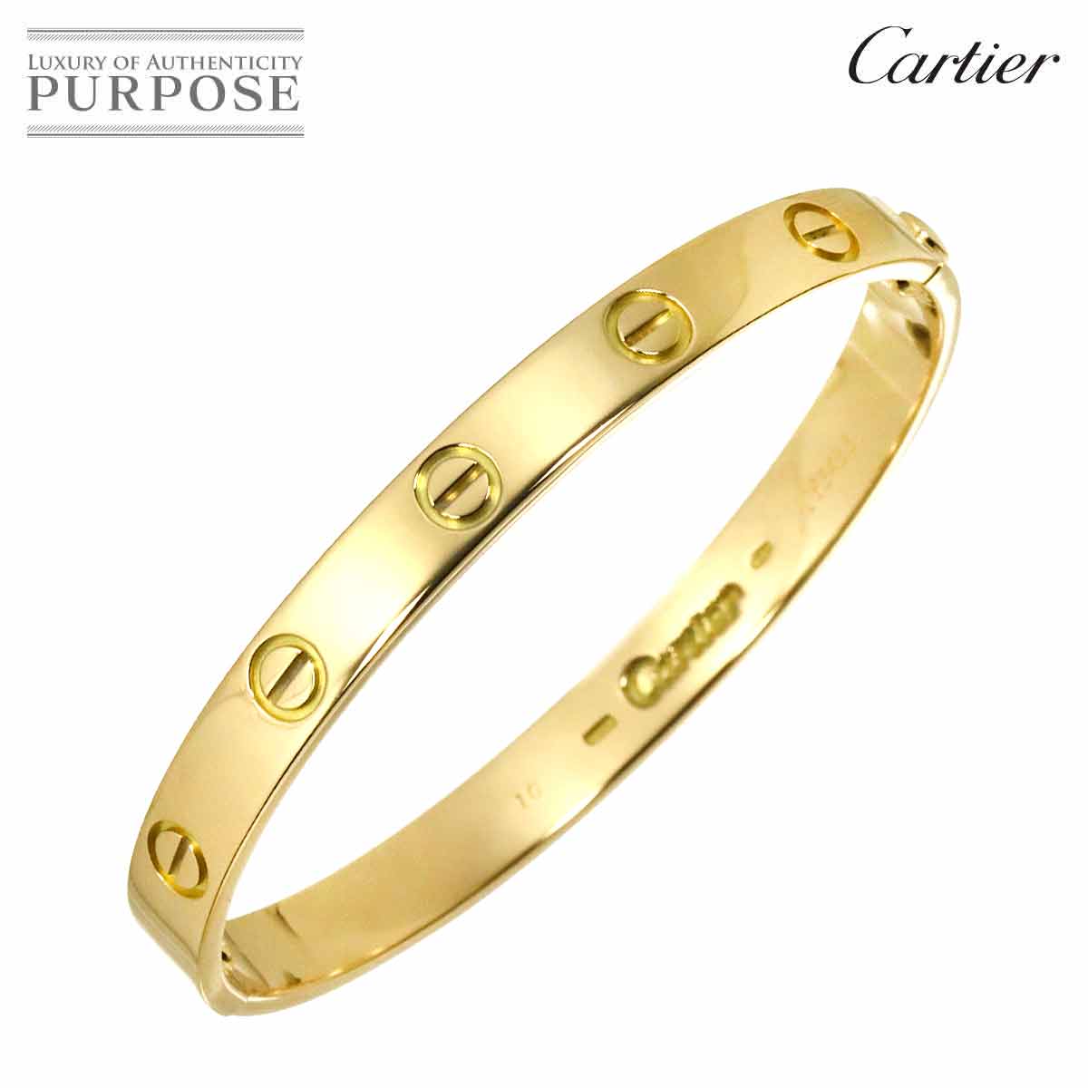 Cartier ラブ ブレス #16 K18 YG イエローゴールド 750 ブレスレット バングル Love Bracelet【証明書付き】 カルティエ 90311708