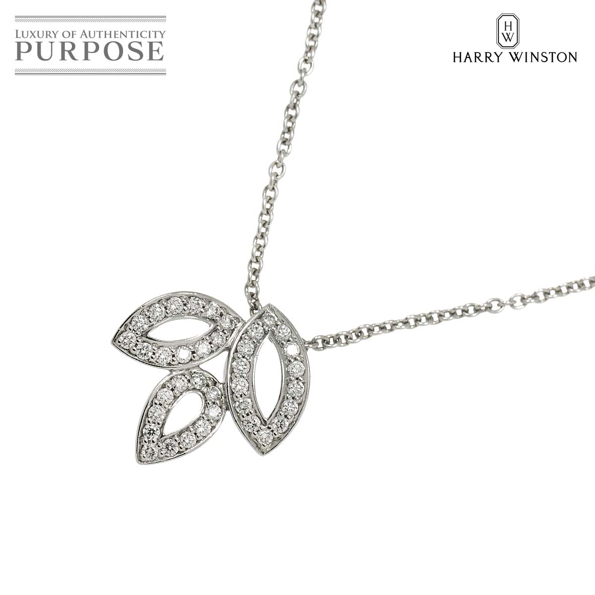 HARRY WINSTON リリークラスター ミニ ダイヤ ネックレス 41cm Pt プラチナ Diamond Necklace【証明書付き】ハリーウィンストン 90311725