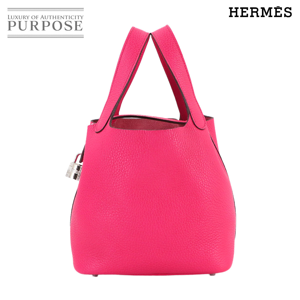 HERMES ピコタンロック PM ハンド バッグ トリヨンクレマンス ローズエクストリーム A刻印 シルバー 金具 エルメス 90313902