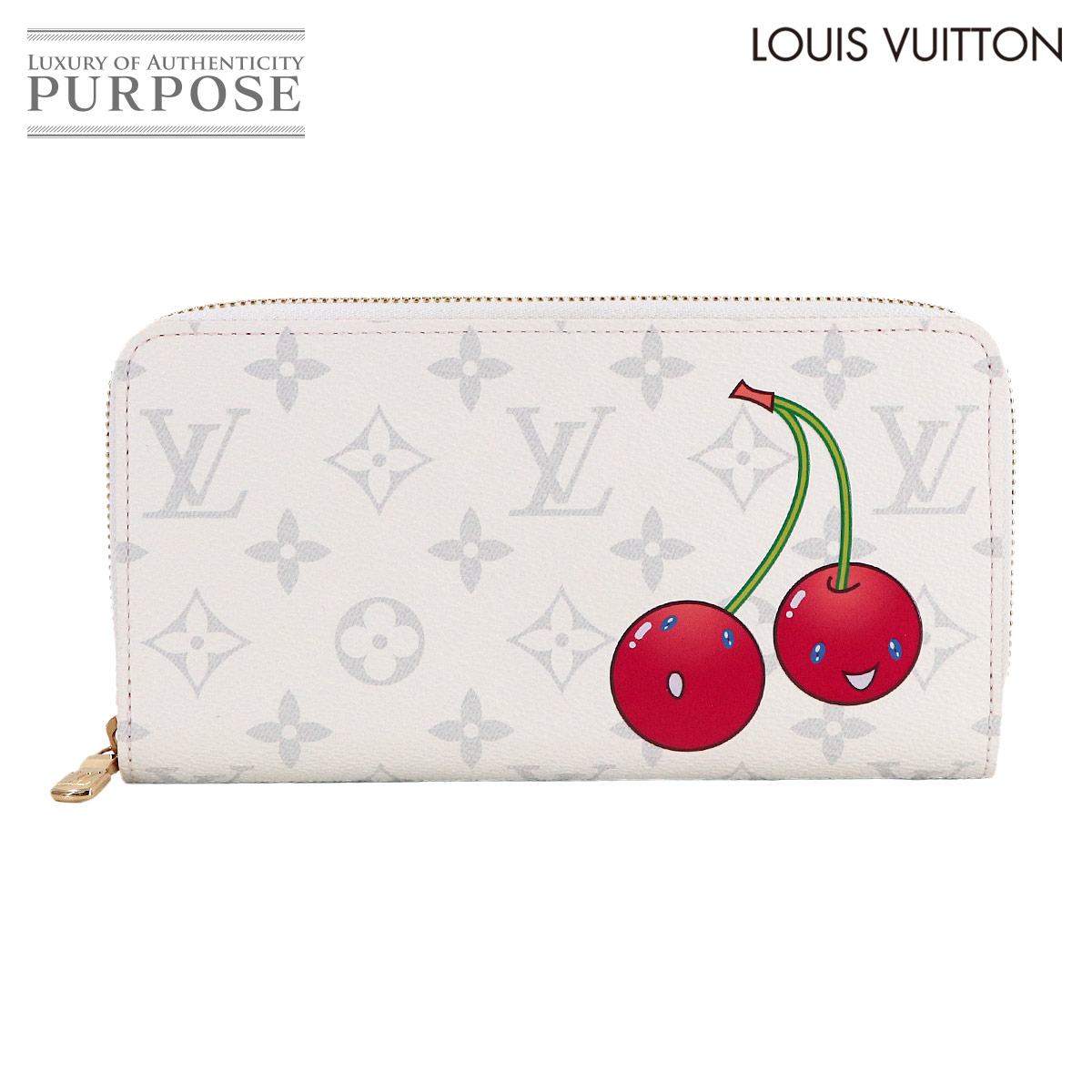 LOUIS VUITTON LVｘTM ジッピー ウォレット ラウンドファスナー 長財布 モノグラム チェリー ホワイト M14240 村上隆 RFID Zippy Wallet ルイ ヴィトン 90314071