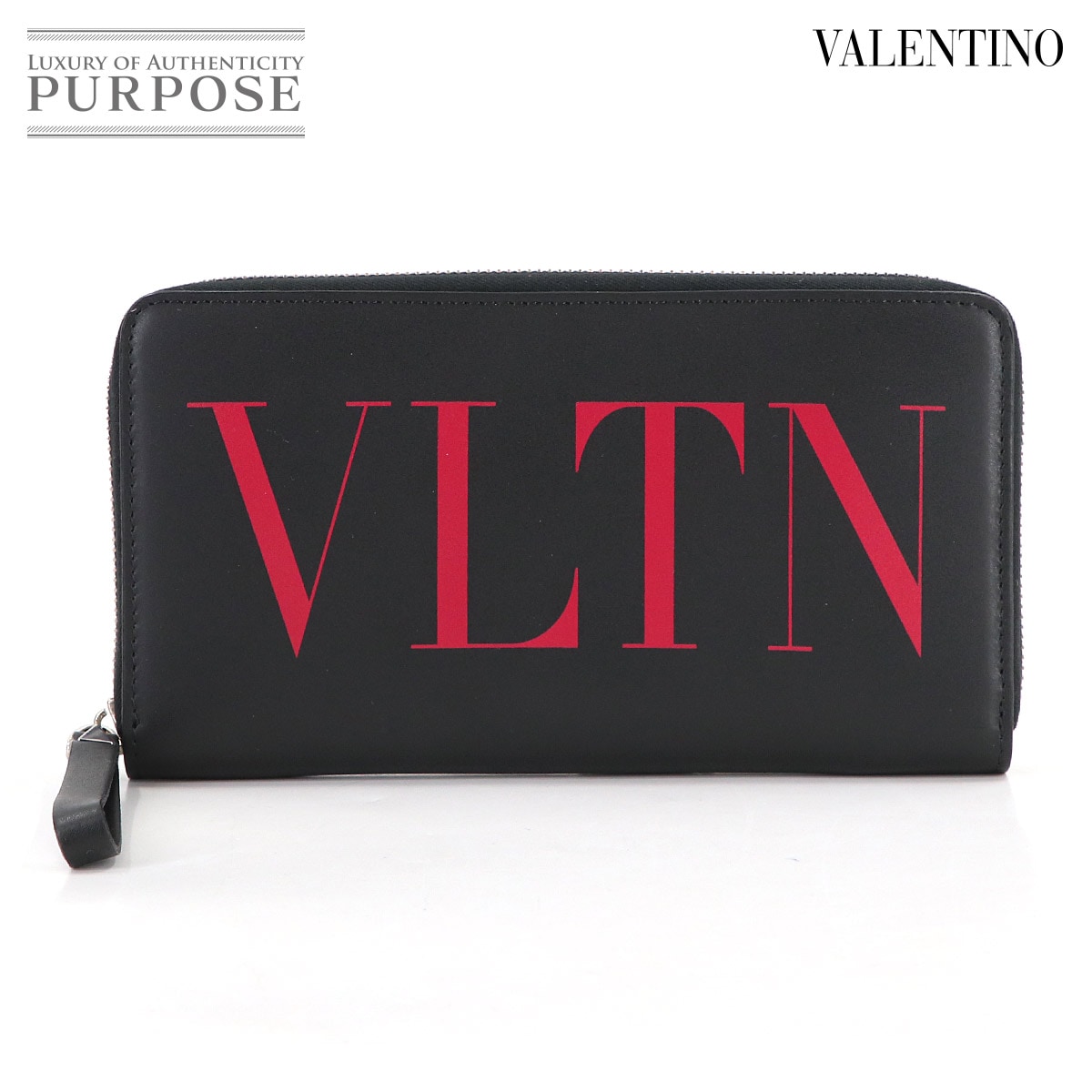 VALENTINO GARAVANI VLTN ラウンドファスナー 長財布 レザー ブラック レッド VY2P0570LVN Long Wallet ヴァレンティノ ガラヴァーニ 90314234