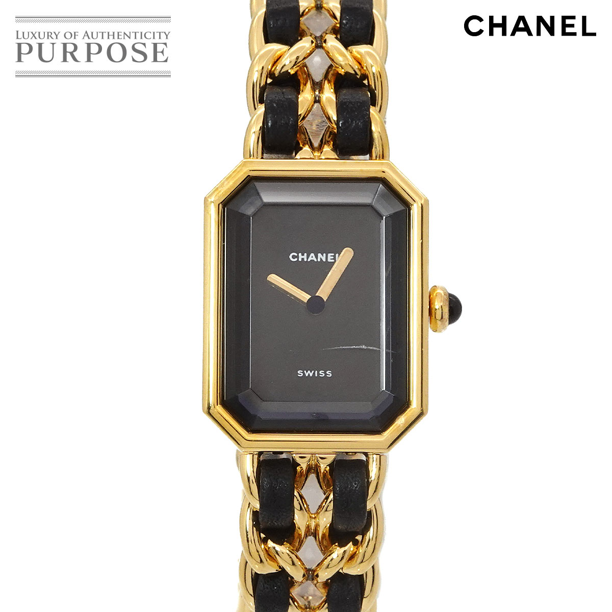 CHANEL プルミエール Mサイズ H0001 ヴィンテージ レディース 腕時計 ブラック ゴールド クォーツ ウォッチ Premiere シャネル 90314271