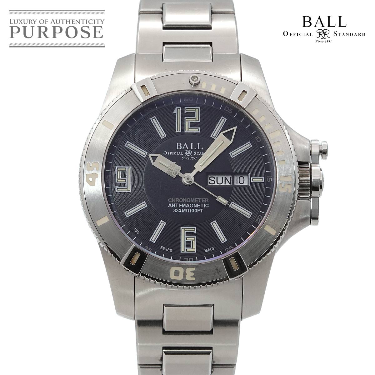 BALL エンジニア ハイドロカーボン スペースマスター DM2036A メンズ 腕時計 デイデイト ブラック オートマ 自動巻き ウォッチ Engineer ボール ウォッチ 90314292