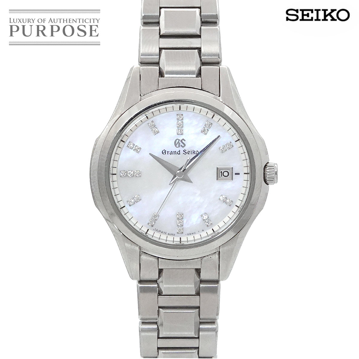 GRAND SEIKO ヘリテージコレクション STGF283 レディース 腕時計 25P ダイヤ デイト 4J52 0AE0 ホワイトシェル クォーツ ウォッチ Heritage Collection グランドセイコー 90314710