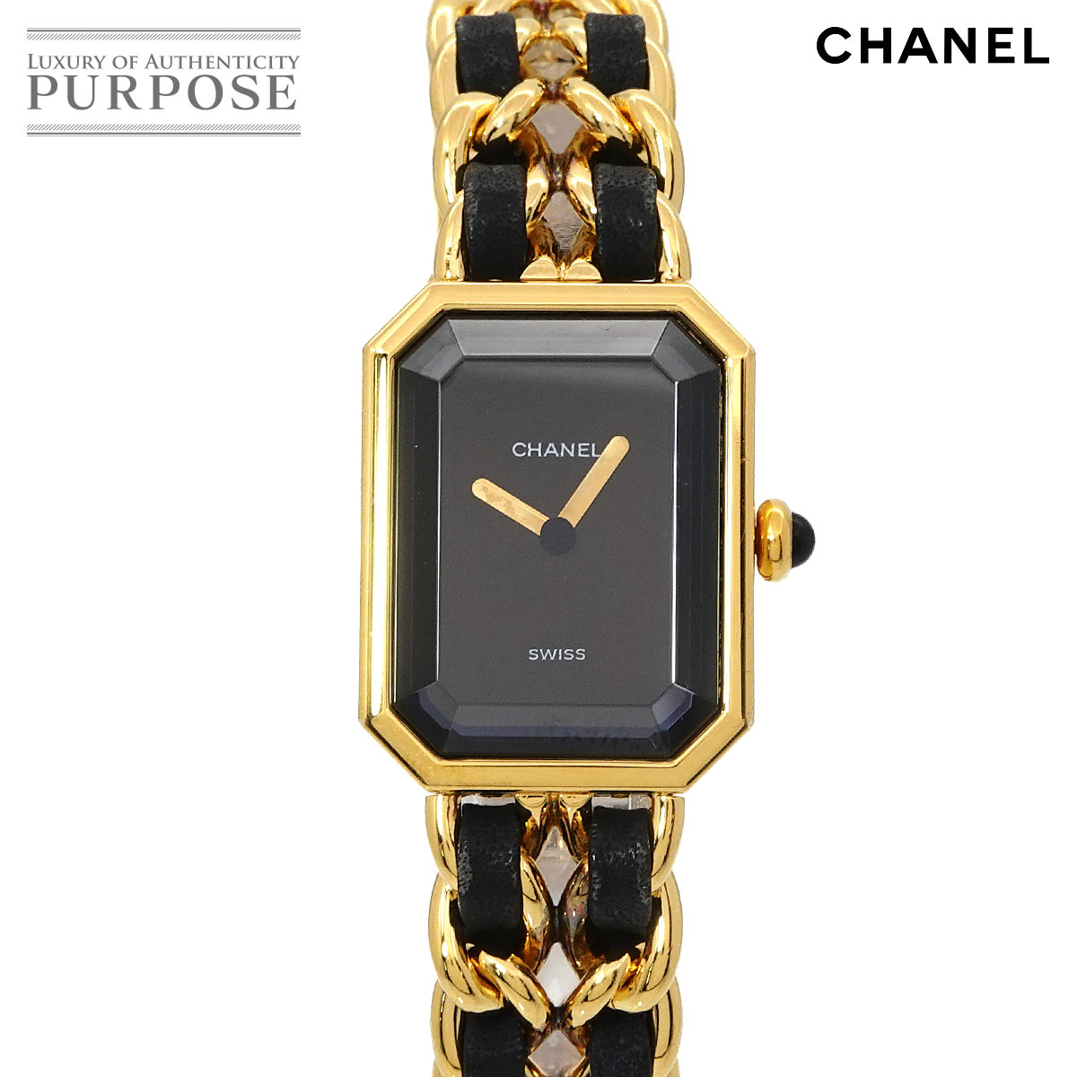 CHANEL プルミエール Mサイズ H0001 ヴィンテージ レディース 腕時計 ブラック ゴールド クォーツ ウォッチ Premiere シャネル 90314898