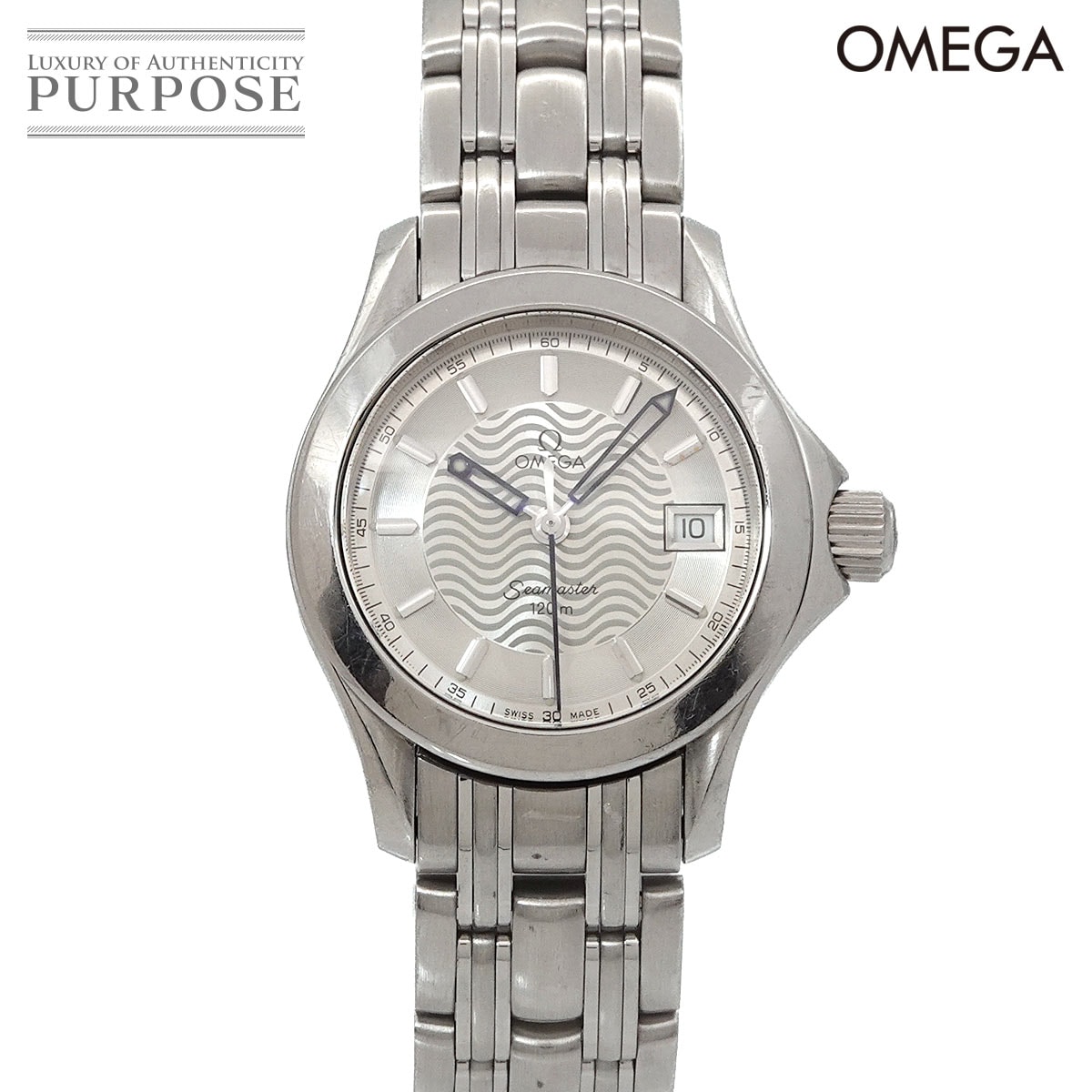 OMEGA シーマスター 120 2581 31 レディース 腕時計 デイト シルバー クォーツ ウォッチ Seamaster オメガ 90314930