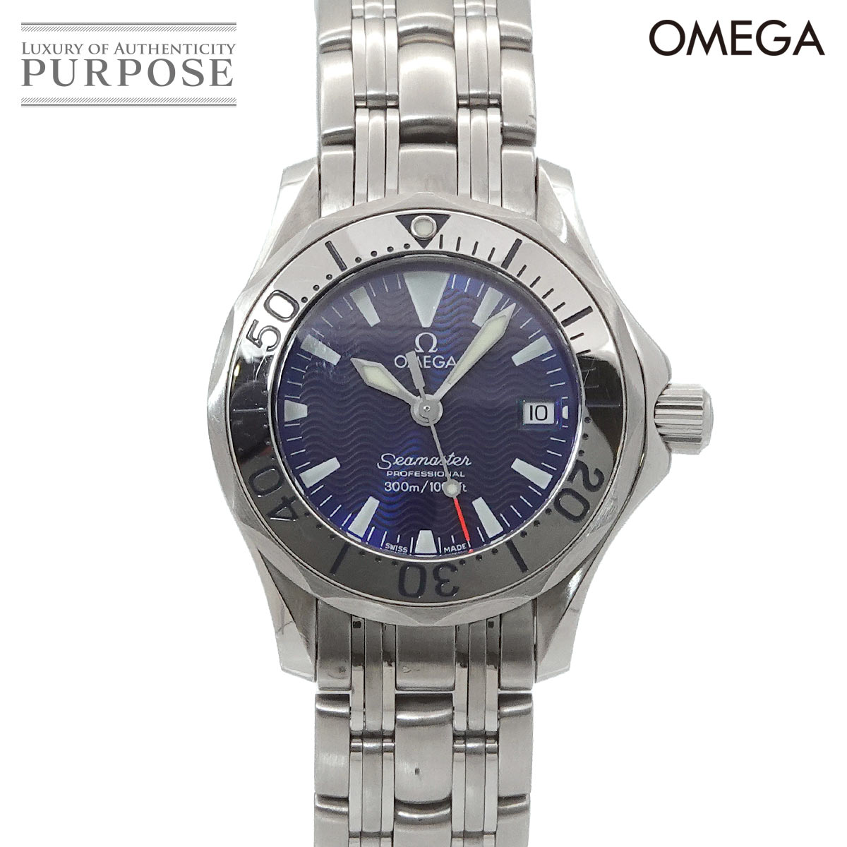 OMEGA シーマスター 300 プロフェッショナル 2285 80 レディース 腕時計 デイト ネイビー クォーツ ウォッチ Seamaster オメガ 90314955