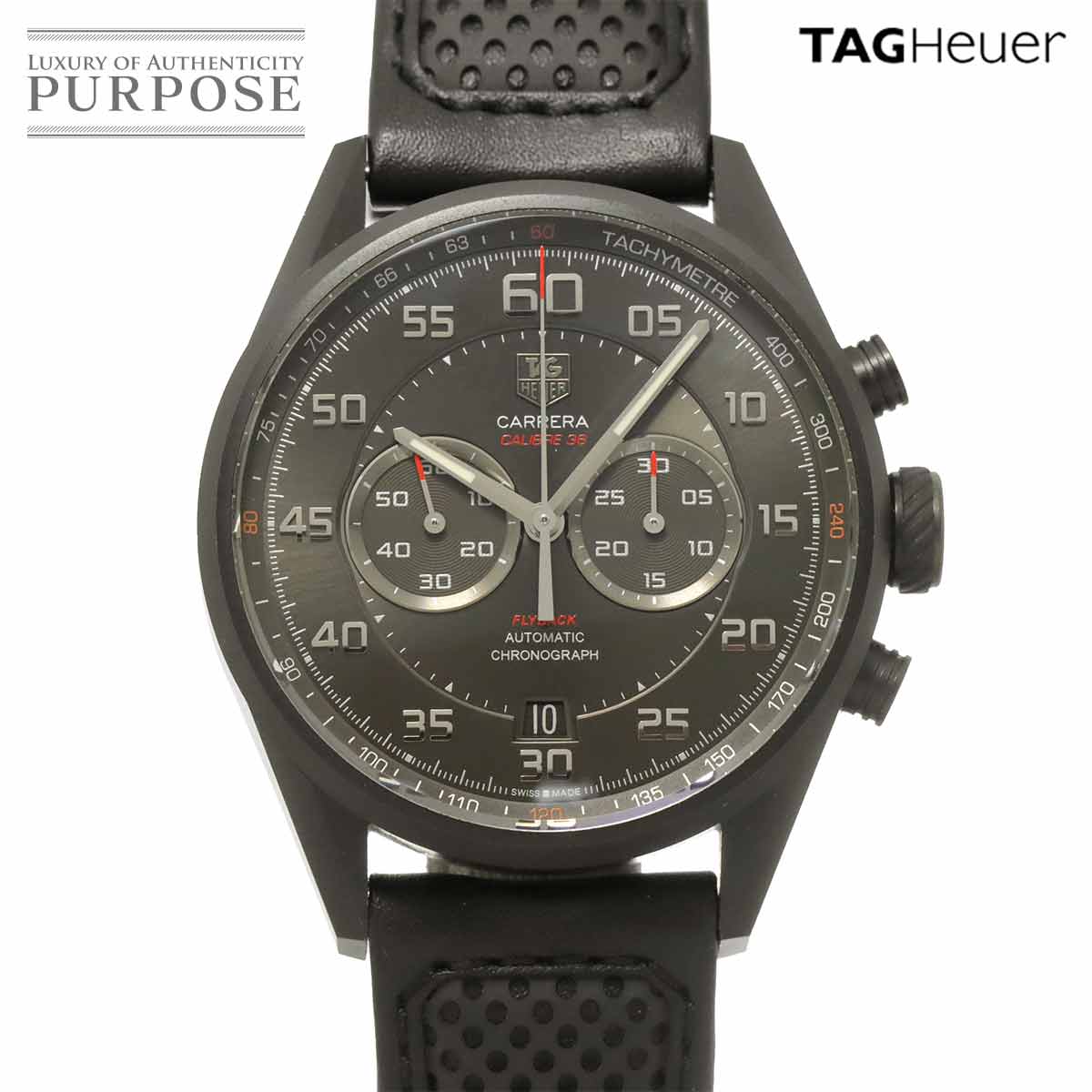 TAG Heuer カレラ キャリバー36 クロノグラフ フライバック CAR2B80 メンズ 腕時計 デイト ダークグレー 自動巻き ウォッチ Carrera タグホイヤー 90315154