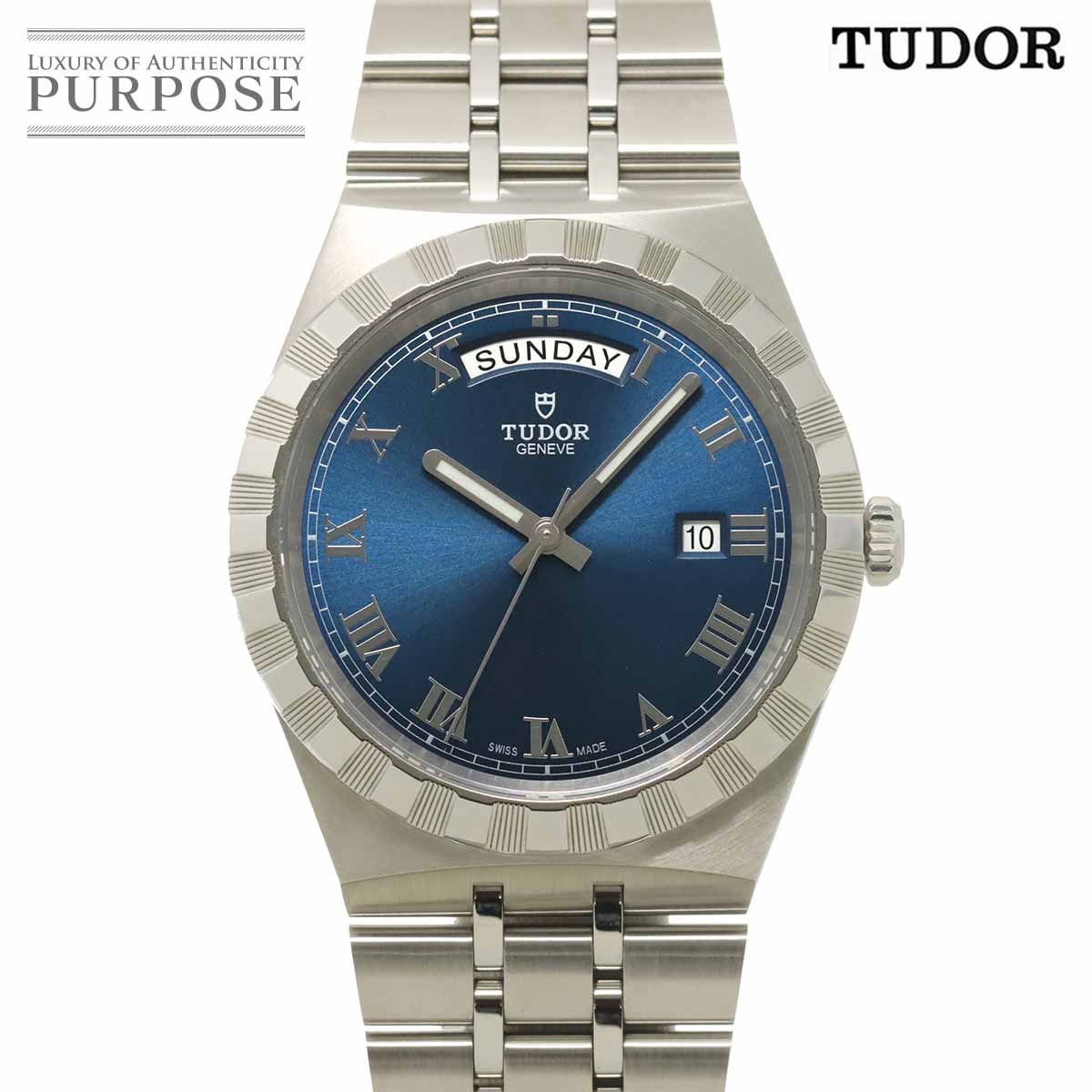 TUDOR ロイヤル 28600 メンズ 腕時計 デイデイト ブルー オートマ 自動巻き Royal チューダー チュードル 90315163