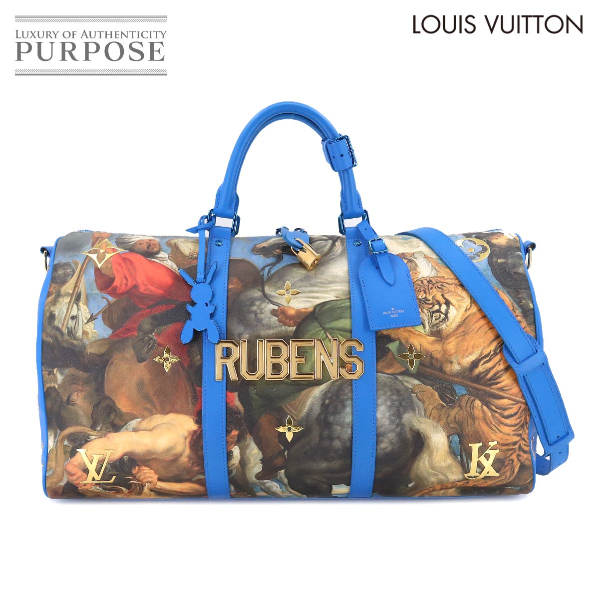 LOUIS VUITTON マスターズ ルーベンス キーポル バンドリエール 50 2way ボストン バッグ ブルー M43344 Keepall Bandouliere ルイ ヴィトン 90202071