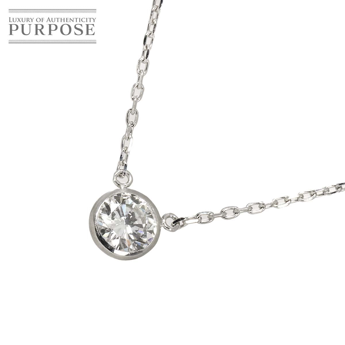 ダイヤ 0.376ct ネックレス 46cm Pt プラチナ Diamond Necklace 90313260