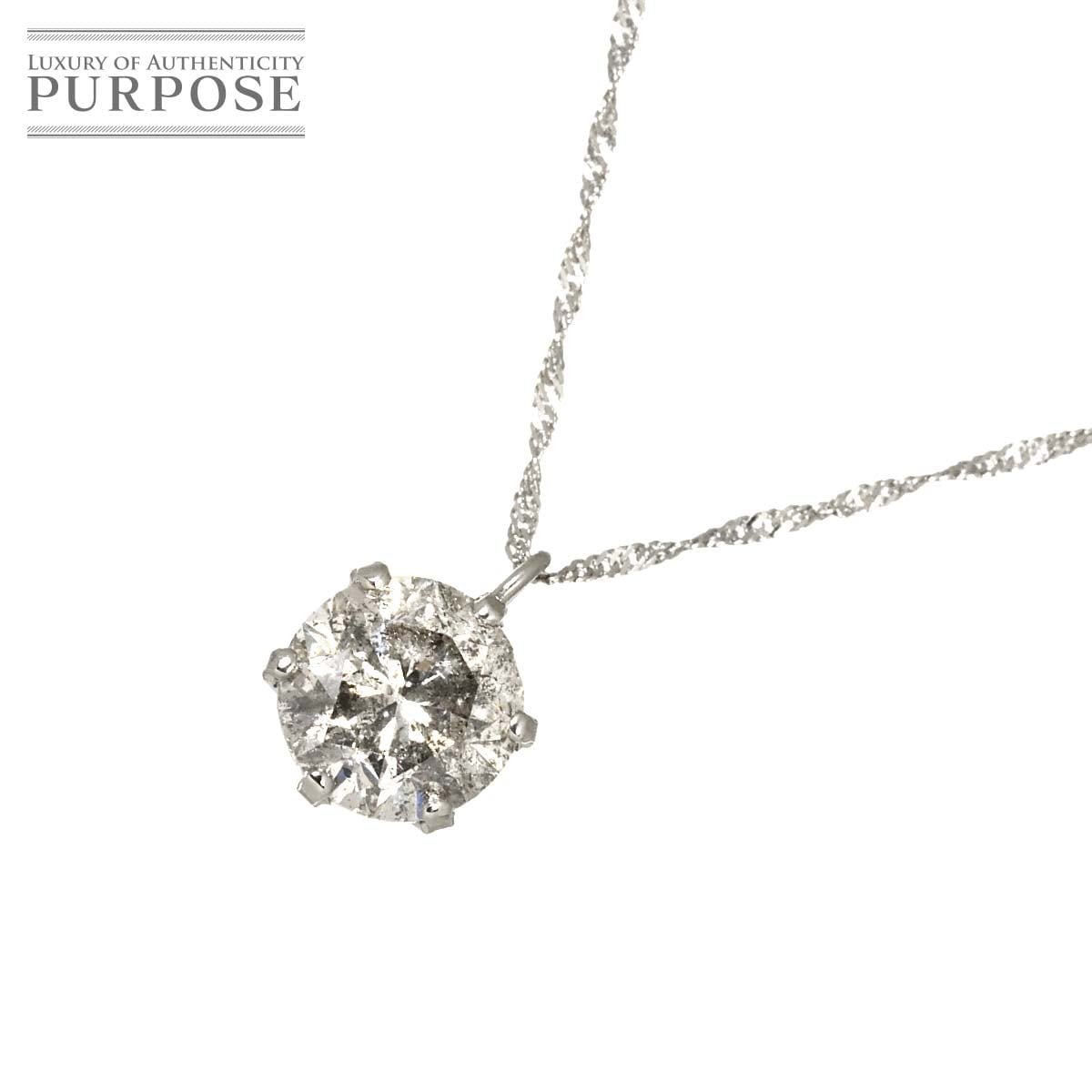 ダイヤ 1.120ct ネックレス 41.5cm Pt プラチナ Diamond Necklace 90313524