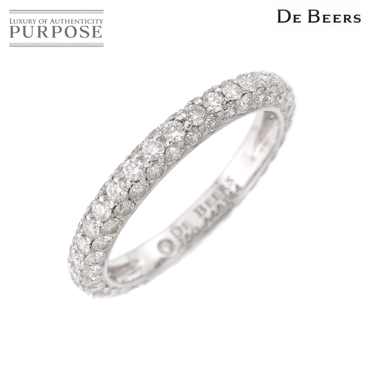 DE BEERS 7号 リング ダイヤ K18 WG ホワイトゴールド 750 指輪 Diamond Ring デビアス 90311342