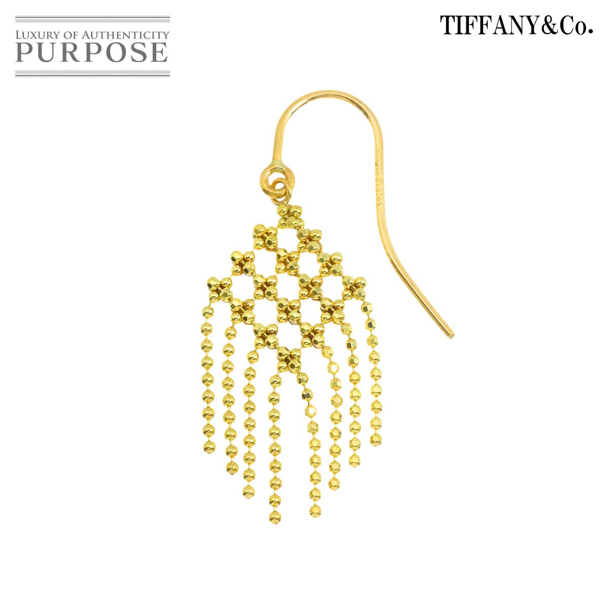 TIFFANY&CO. フリンジ ピアス K18 YG イエローゴールド 750 片方のみ 片耳 Earring Pierced ティファニー 90311755