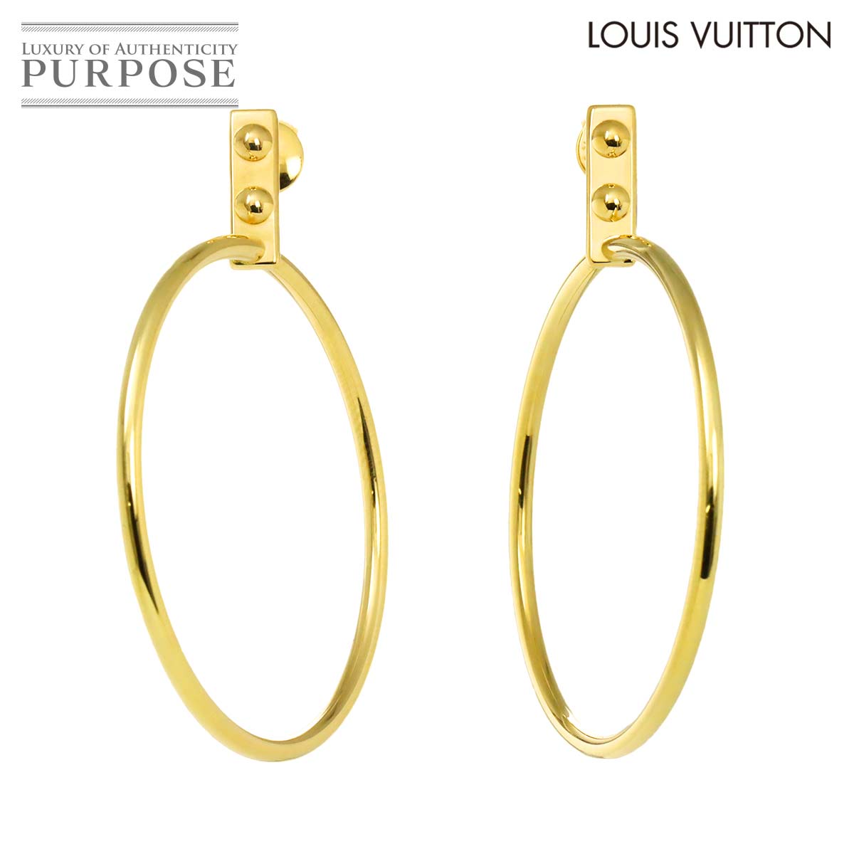 LOUIS VUITTON クレオール クルー ピアス K18 YG イエローゴールド 750 Earrings Pierced【証明書付き】ルイ ヴィトン 90311857