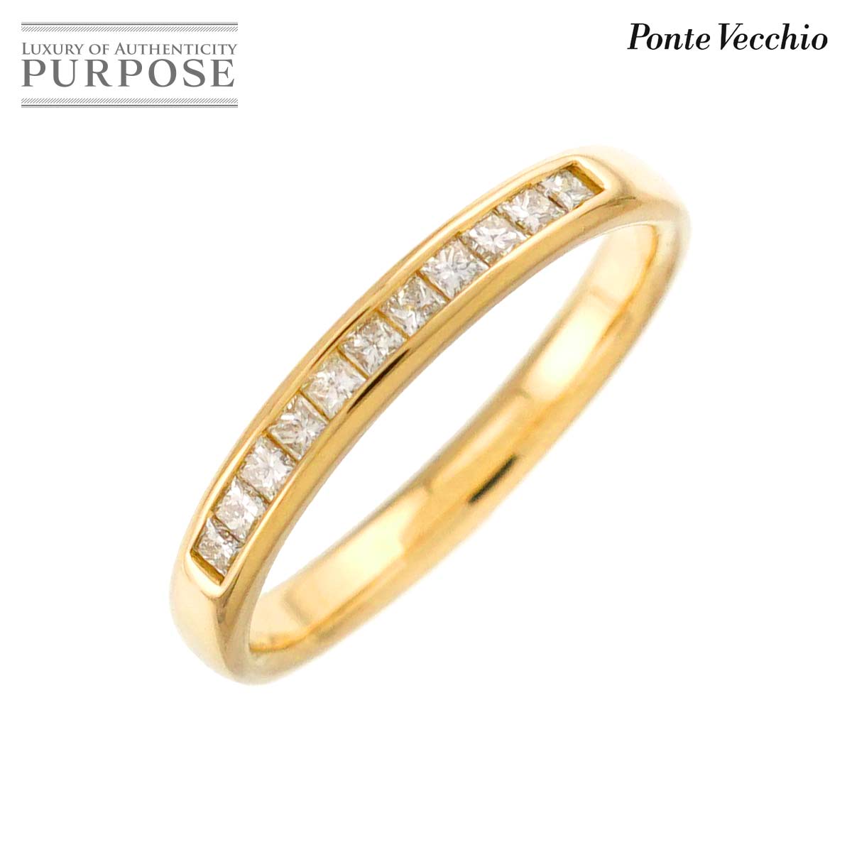 Ponte Vecchio 10号 リング ダイヤ 0.16ct K18 YG イエローゴールド 750 指輪 Diamond Ring ポンテヴェキオ 90315557