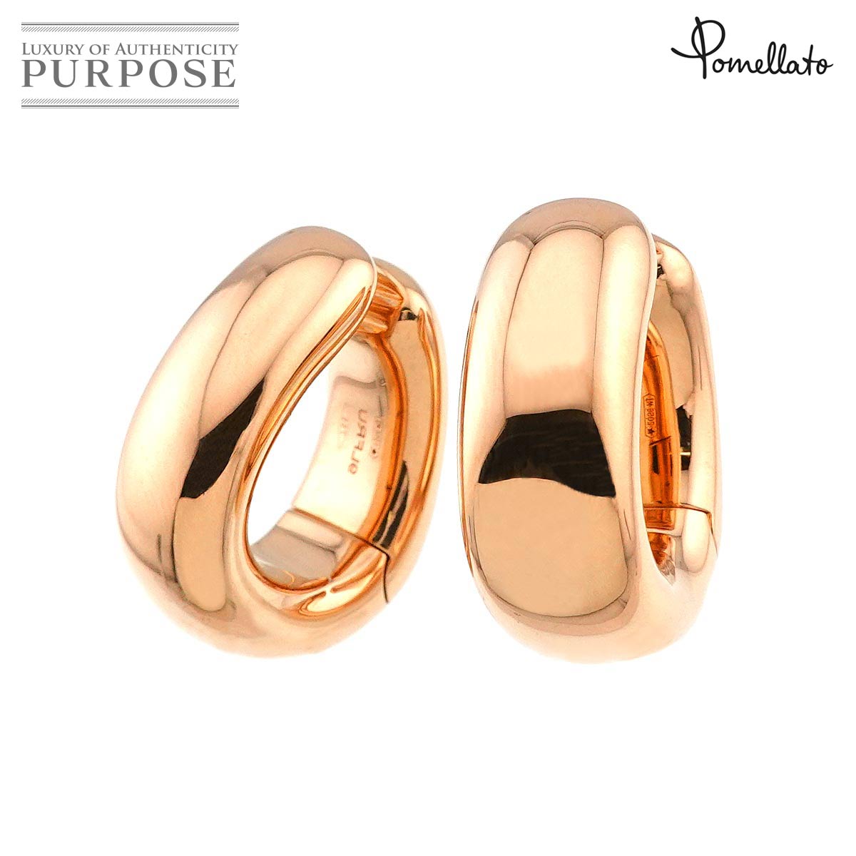 Pomellato イコニカ イヤリング K18 PG ピンクゴールド 750 Earrings Clip-on ポメラート 90315843