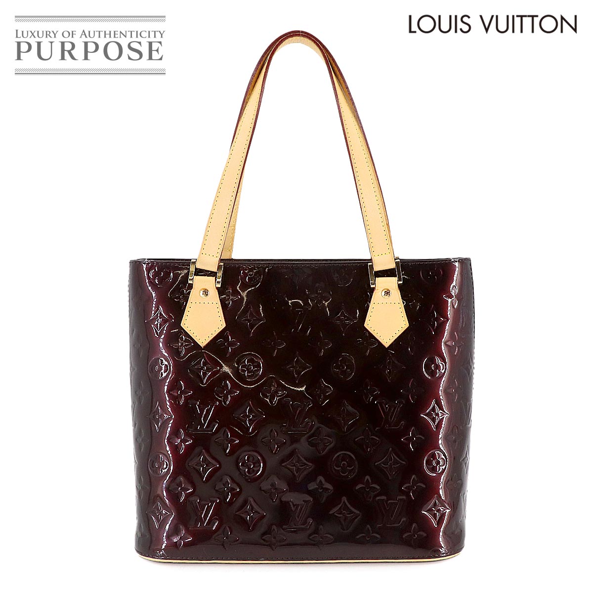 LOUIS VUITTON モノグラム ヴェルニ ヒューストン トート バッグ レザー アマラント M91999 Houston ルイ ヴィトン 90311189