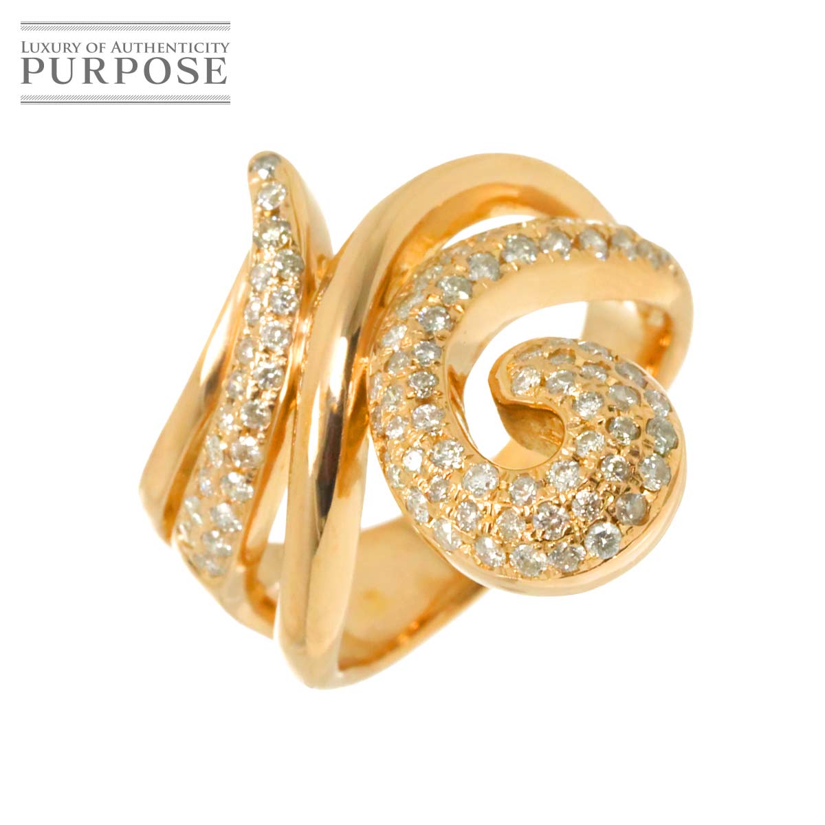 リング 15.5号 ダイヤ 0.80ct K18 PG ピンクゴールド 750 指輪 Diamond Ring 90312094