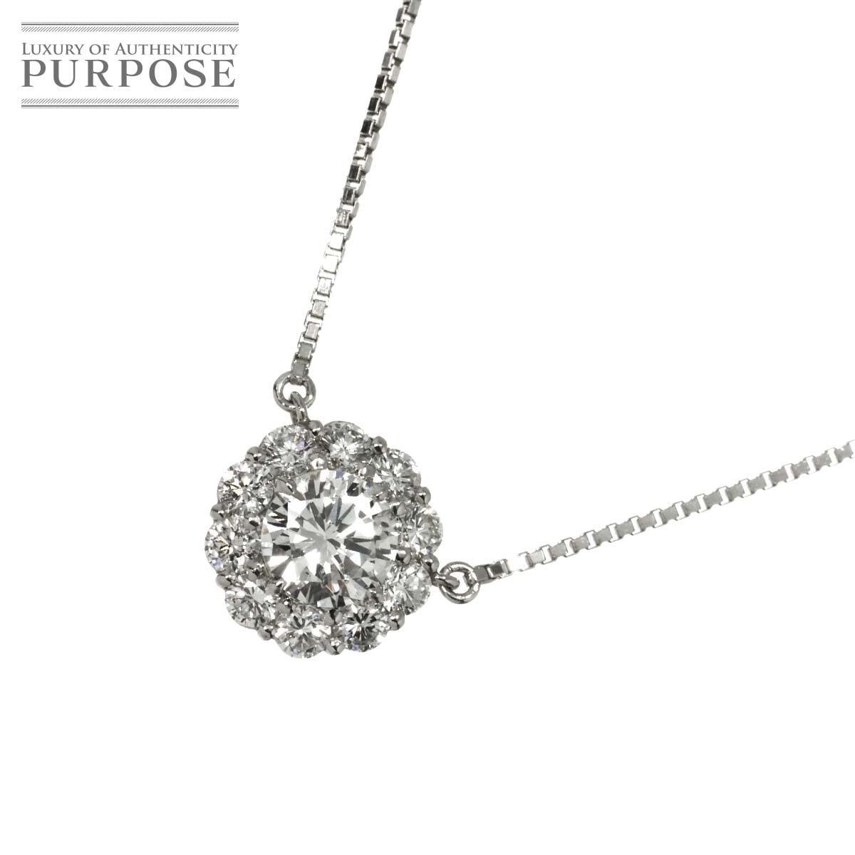 ダイヤ 0.667ct G/SI2/GD 0.56ct ネックレス 40.5cm Pt プラチナ 【ソーティング付き】 Diamond Necklace 90312131