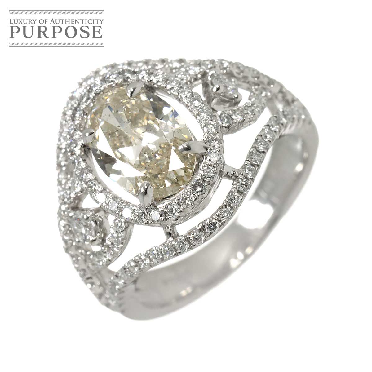 リング 9.5号 ダイヤ 1.432ct/0.80ct Pt プラチナ 指輪 Diamond Ring 90312108
