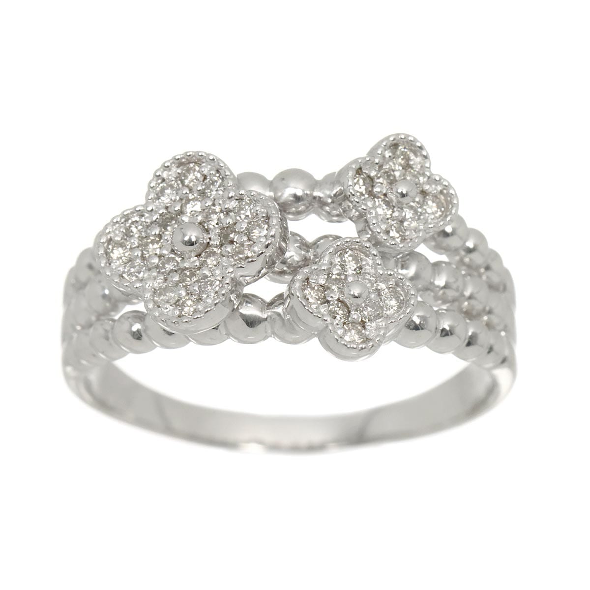 リング 14号 ダイヤ 0.21ct K18 WG ホワイトゴールド 750 指輪 Diamond Ring 90312210