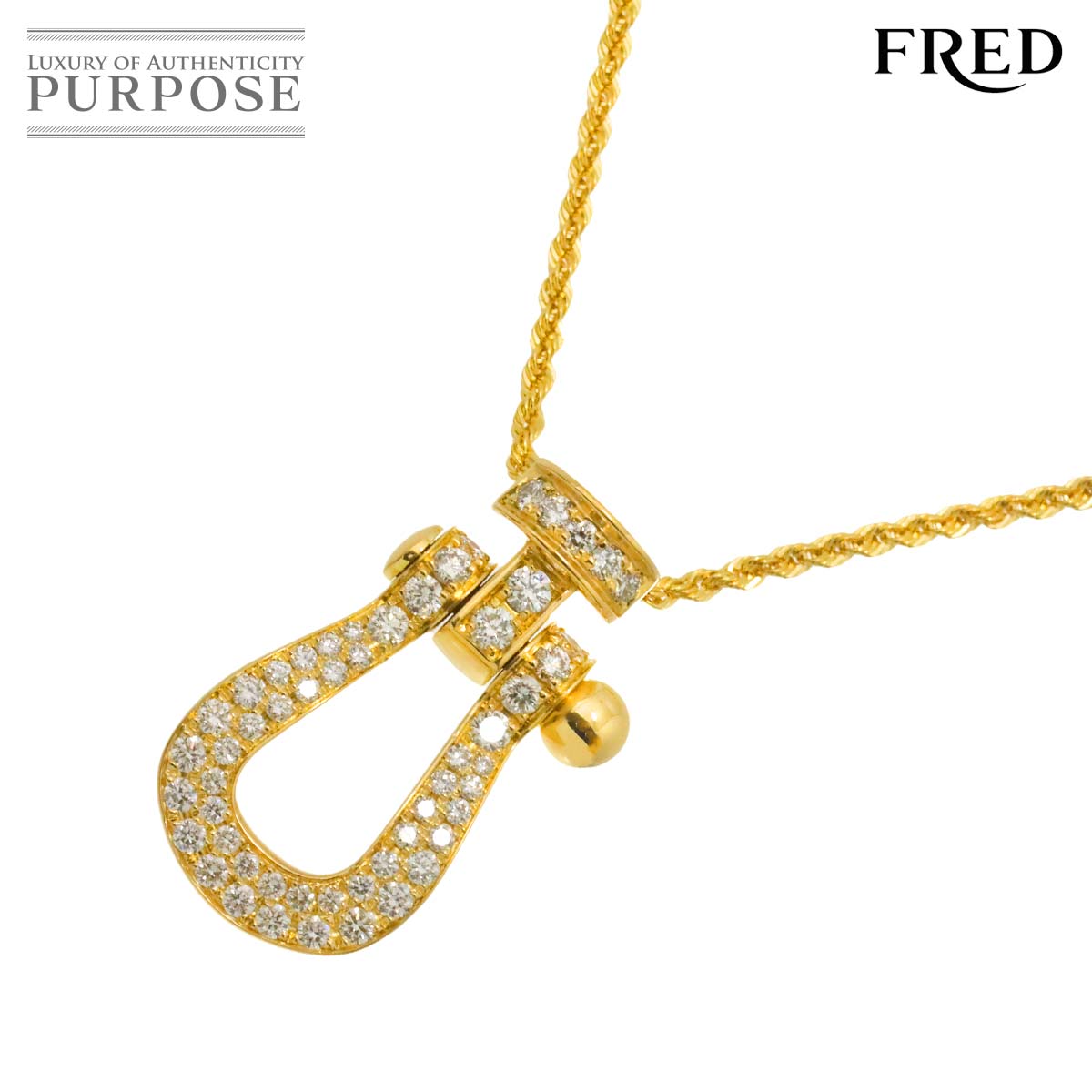 FRED フォース10 ダイヤ ネックレス ラージ 50cm K18 YG イエローゴールド 750 Force10 Necklace 【証明書付き】フレッド 90311864