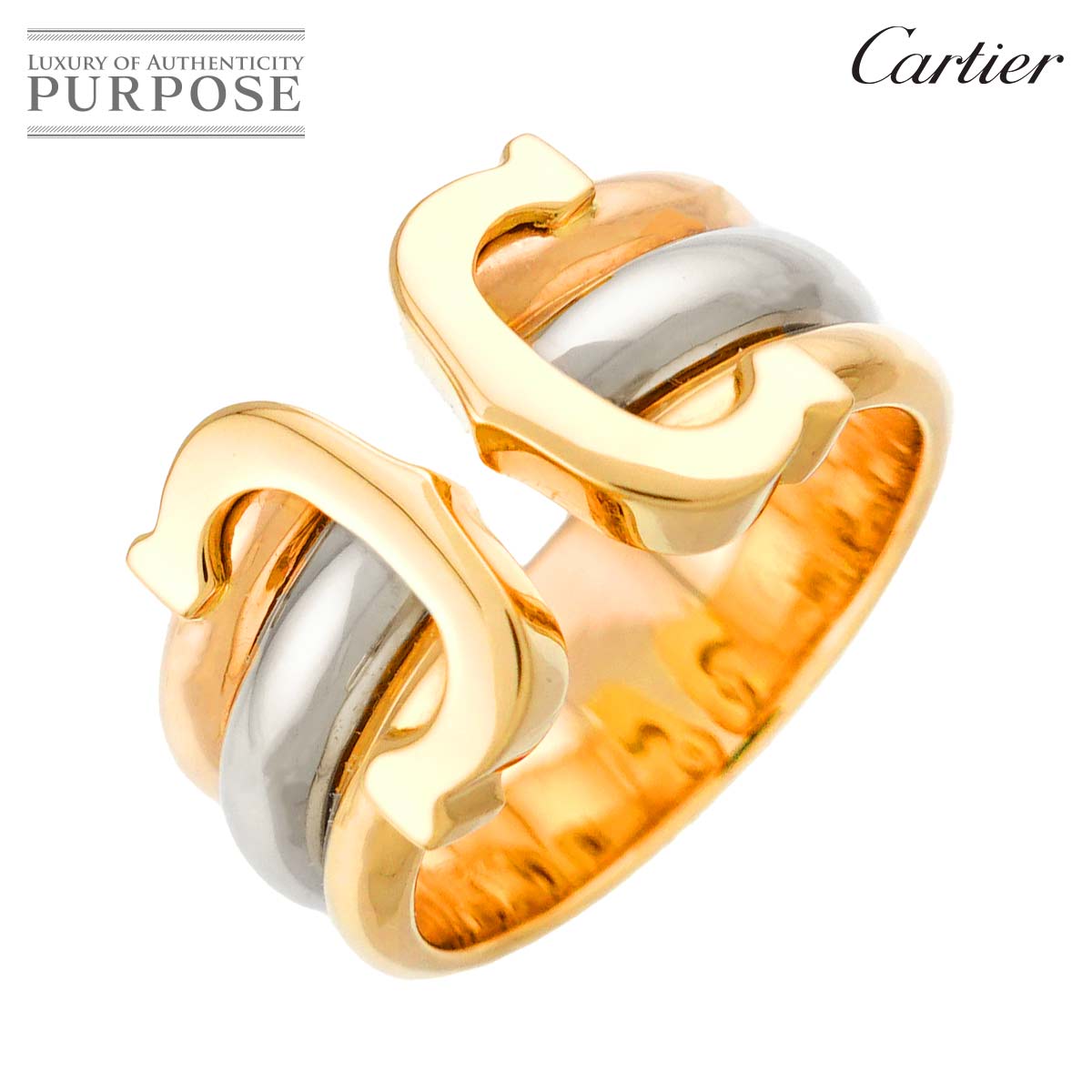 Cartier 2C トリニティ #52 リング K18 YG WG PG スリーゴールド スリーカラー 750 指輪 C2 Trinity Ring カルティエ 90312839