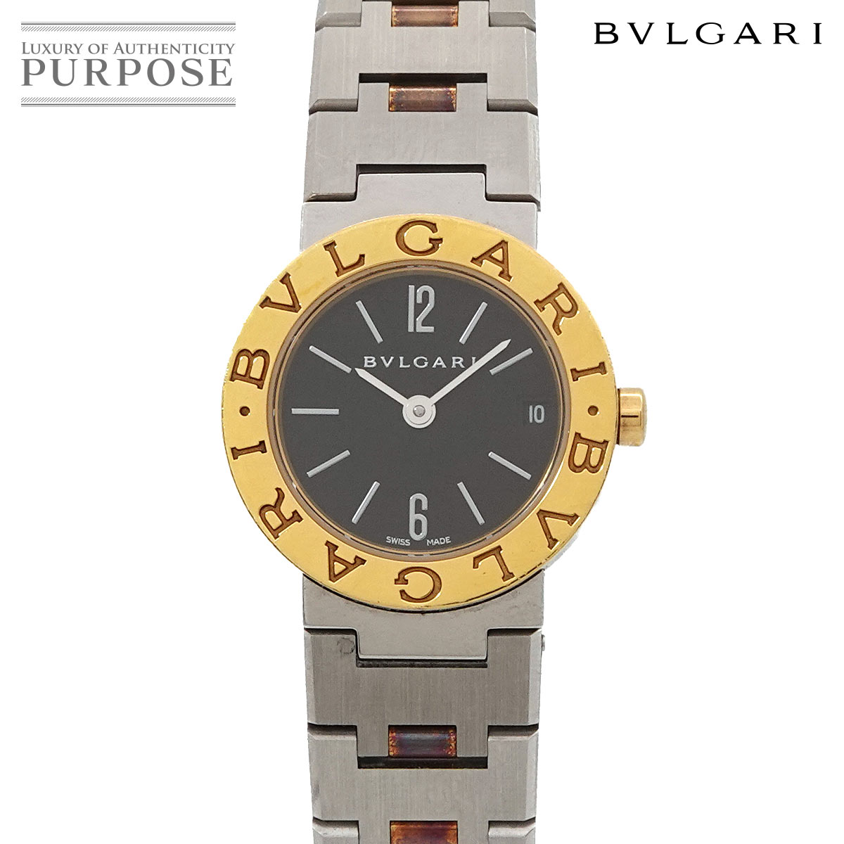 BVLGARI ブルガリブルガリ コンビ BB23SG レディース 腕時計 デイト ブラック YG イエローゴールド クォーツ ウォッチ BVLGARIBVLGARI ブルガリ 90317273