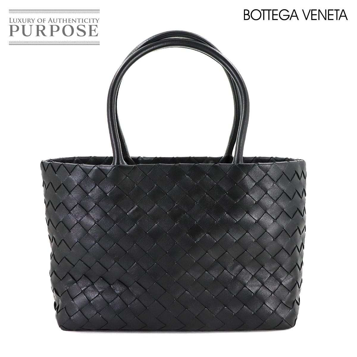 BOTTEGA VENETA イントレチャート トート バッグ レザー ブラック 600887 Intrecciato Bag ボッテガ ヴェネタ 90313981