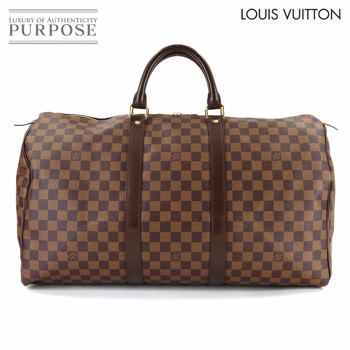 LOUIS VUITTON ダミエ キーポル 50 ボストン バッグ エベヌ N41427 ゴールド 金具 Keepall 50 ルイ ヴィトン 90316049