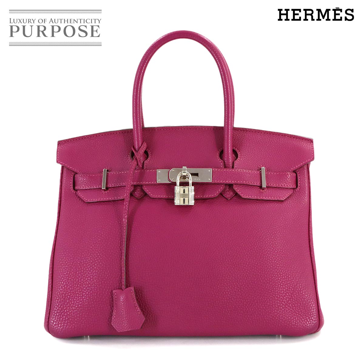 HERMES バーキン30 トゴ トスカ ハンド バッグ □O刻印 シルバー 金具 Birkin 25 エルメス 90316053