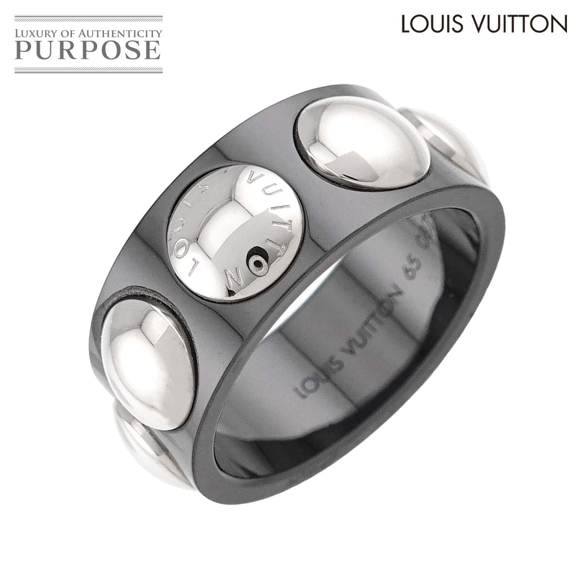 LOUIS VUITTON グランドバーグクルー #65 リング K18 Pt プラチナ セラミック 指輪 Grand Berg Crew Ring ルイ ヴィトン 90313619