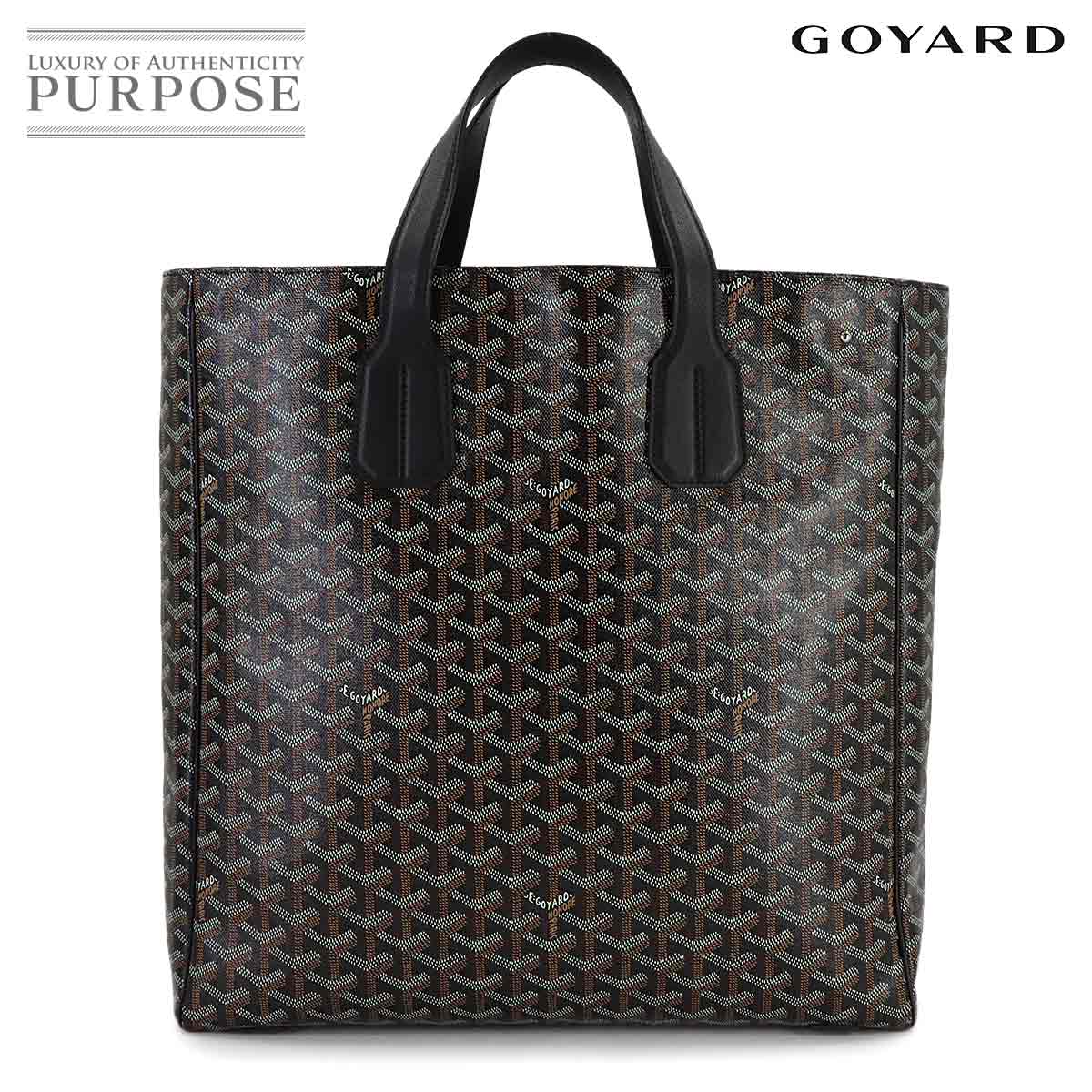 GOYARD サック ヴォルテール トート バッグ ヘリンボーン PVC レザー ブラック Voltaire Tote Bag ゴヤール 90316017