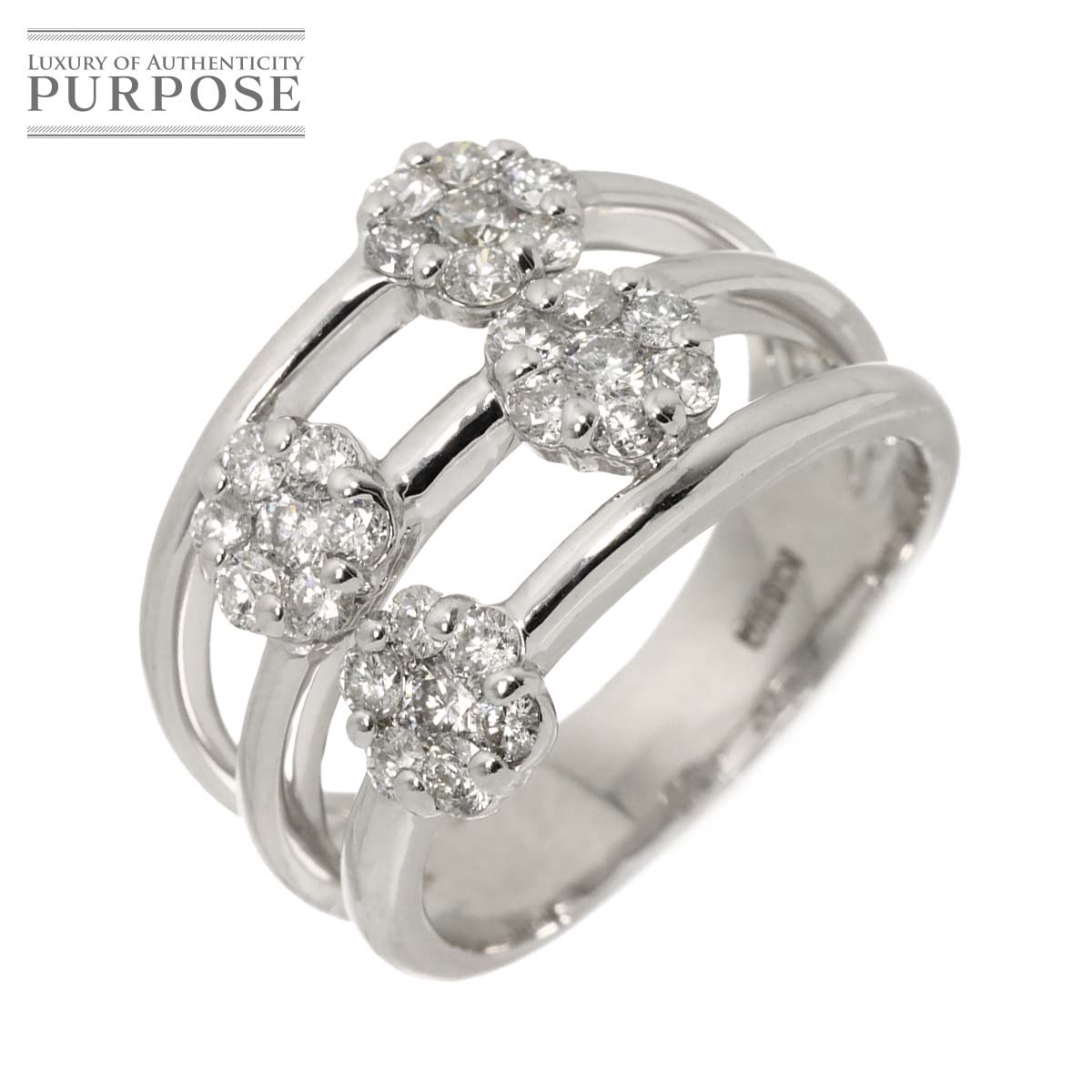 リング 12号 ダイヤ 0.85ct K18 WG ホワイトゴールド 750 指輪 Diamond Ring 90312221