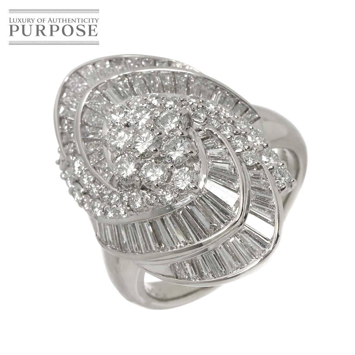 リング 15号 ダイヤ 3.01ct Pt プラチナ 指輪 Diamond Ring 90316473