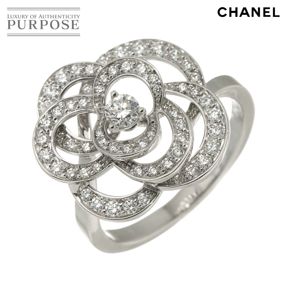 CHANEL カメリア #57 リング ダイヤ K18 WG ホワイトゴールド 750 指輪 Camellia Ring シャネル 90313390