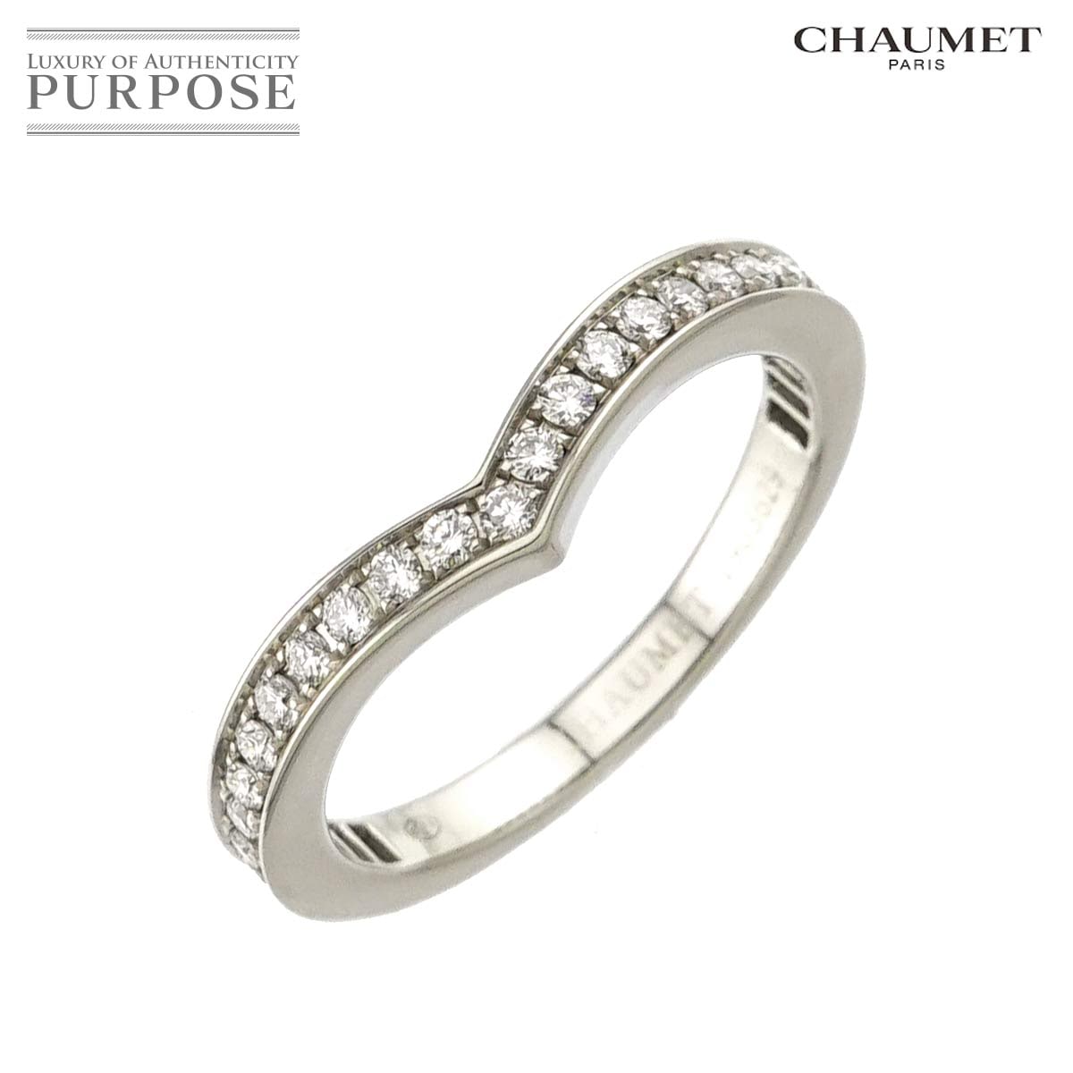 CHAUMET ジョゼフィーヌ エグレット バンドー 8号 リング ダイヤ Pt プラチナ 指輪 Josephine【証明書付き】ショーメ 90313650