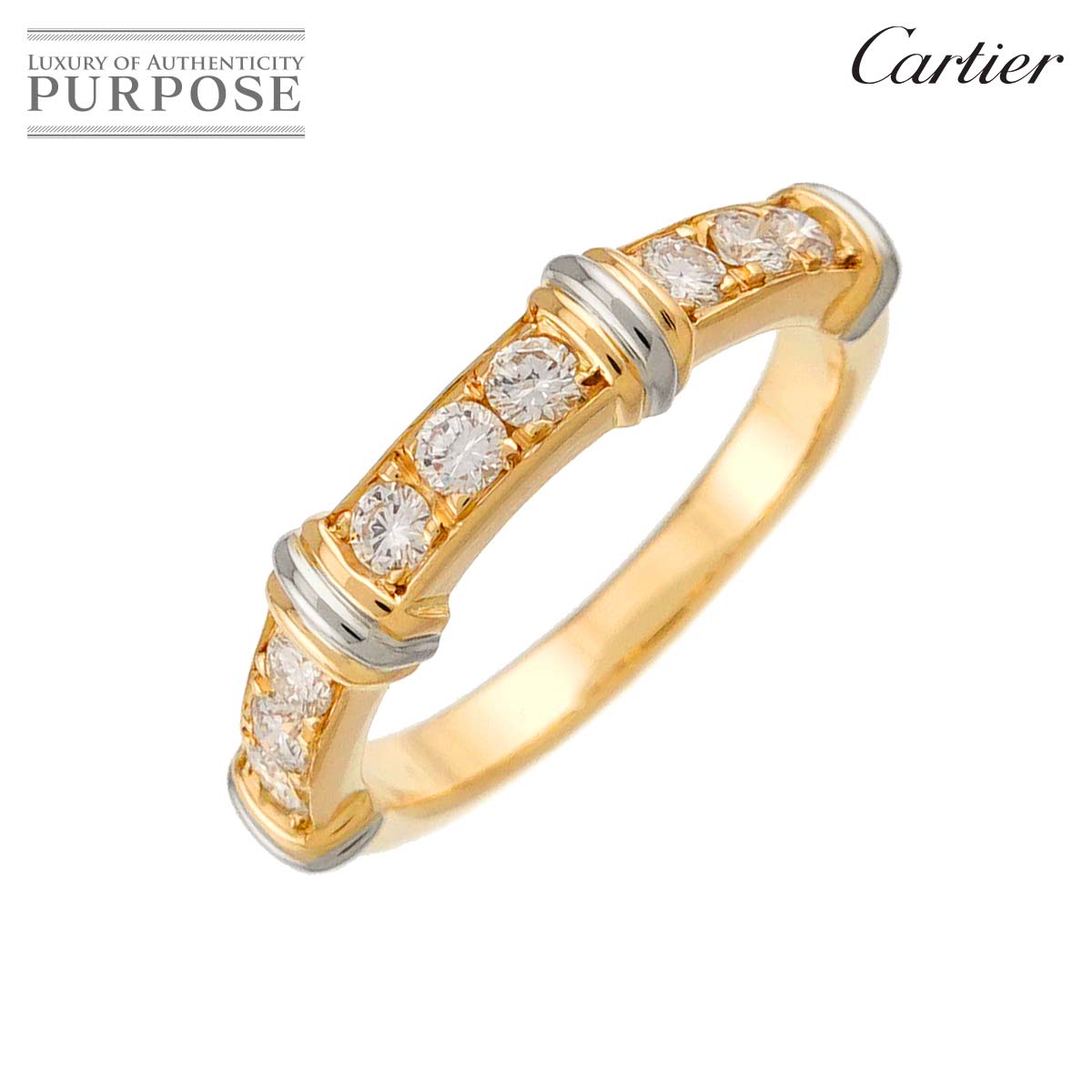 Cartier コンテッサ #50 リング ダイヤ K18 YG WG イエロー ホワイトゴールド 750 指輪 Diamond Ring カルティエ 90313706