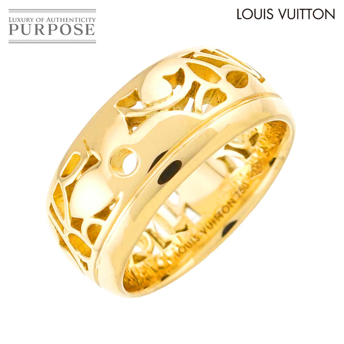 LOUIS VUITTON プティット バーグ バンドー モノグラム レジーユ #51 リング K18 YG イエローゴールド 750 Ring ルイヴィトン 90313925