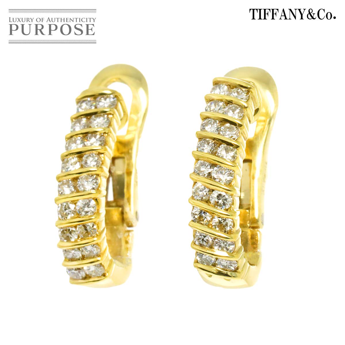 TIFFANY&Co. ダイヤ イヤリング K18 YG イエローゴールド 750 Earrings Clip-on ティファニー 90317485
