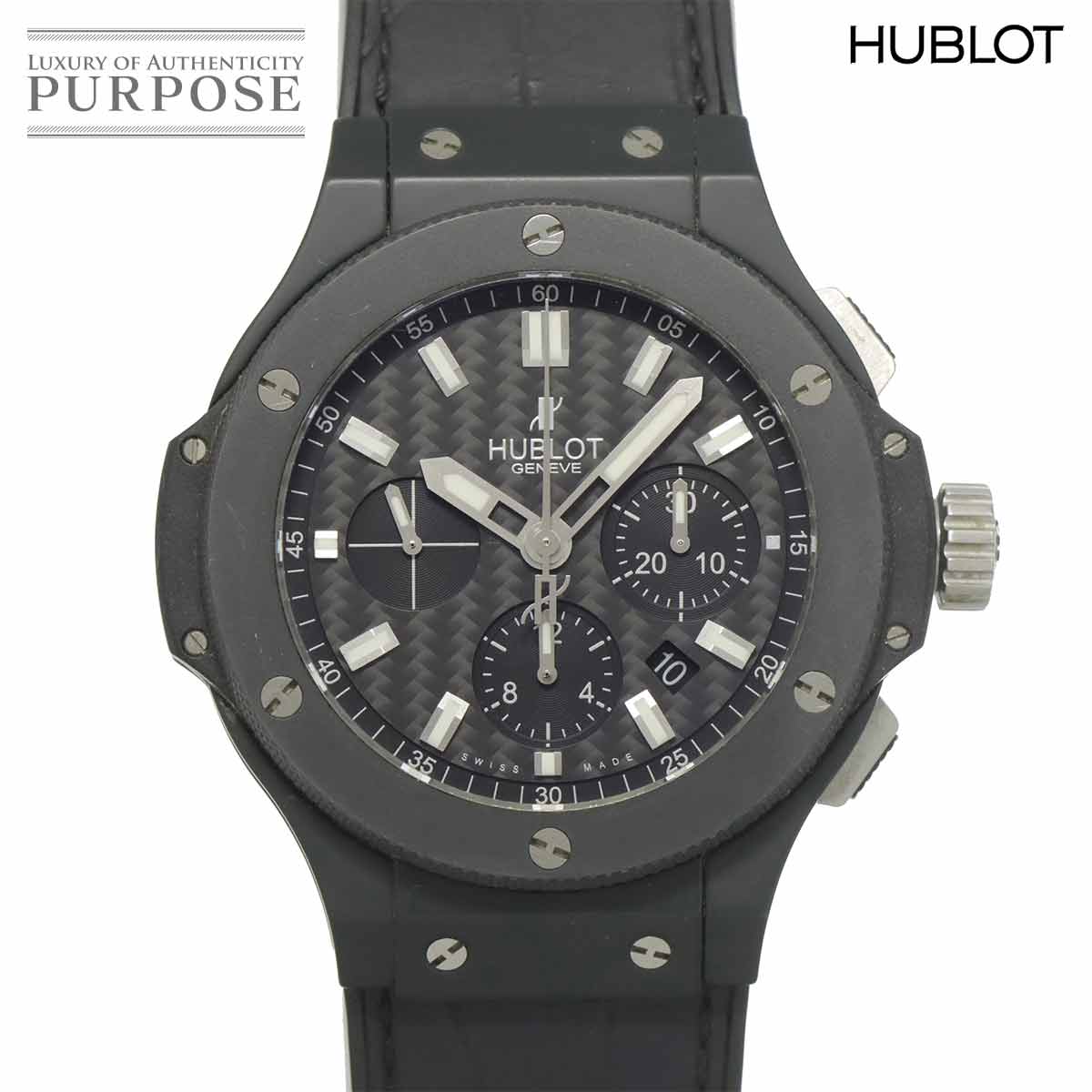 HUBLOT ビッグバン エボリューション ブラックマジック 301 CI 1770 GR クロノグラフ メンズ 腕時計 デイト ブラック オートマ 自動巻き ウォッチ Big Bang ウブロ 90312971