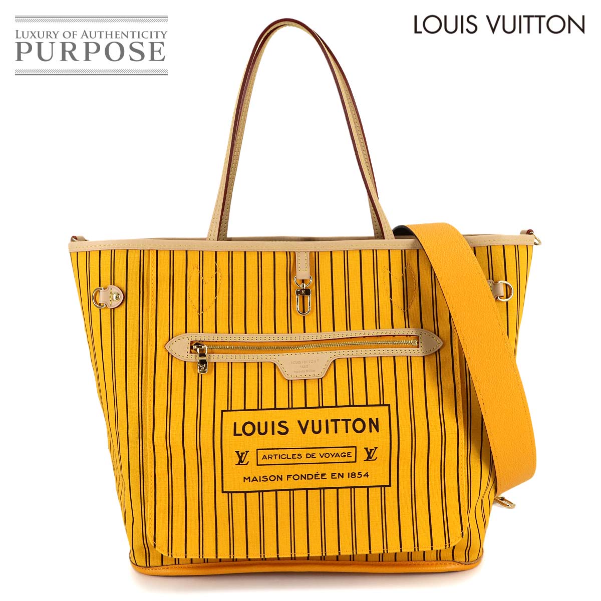 LOUIS VUITTON モノグラム ネヴァーフル インサイドアウト MM トート ショルダー バッグ ジョーヌサフラン M11947 Neverfull Inside Out MM ルイ ヴィトン 90314042